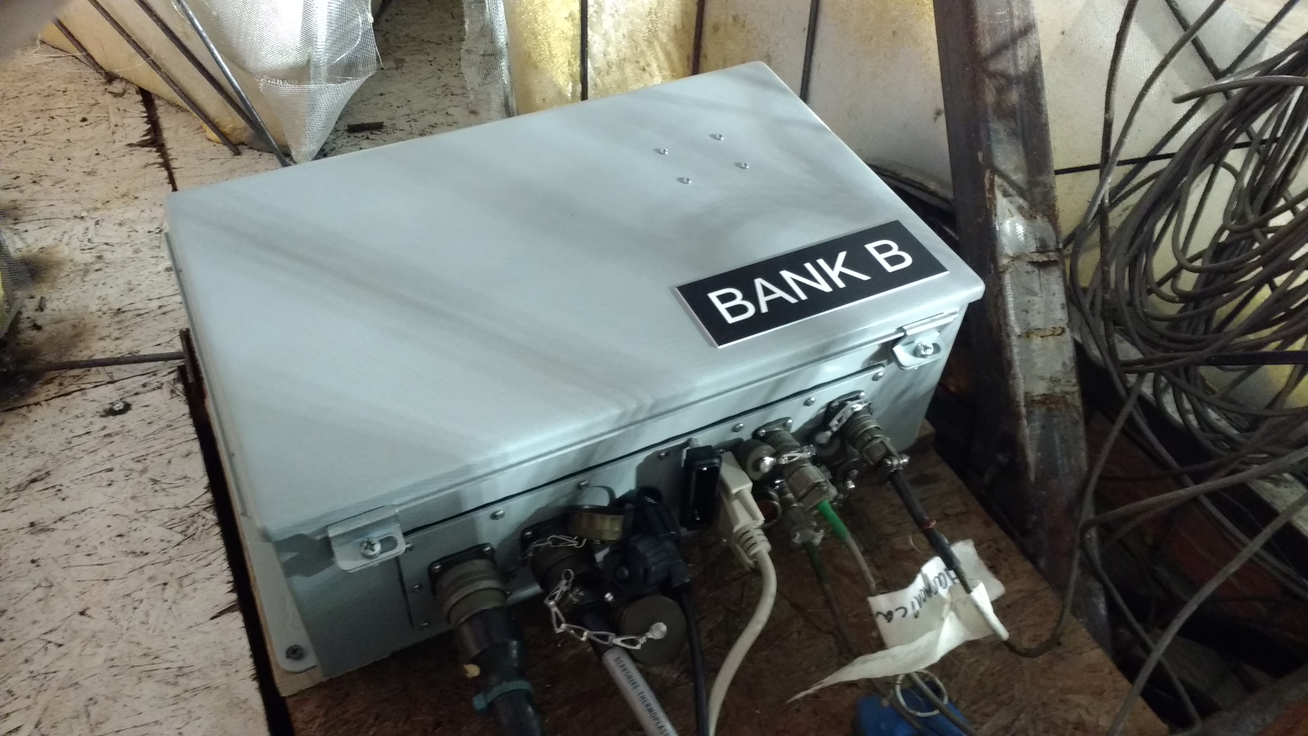 One of the installed valve bank control modules mounted inside the float